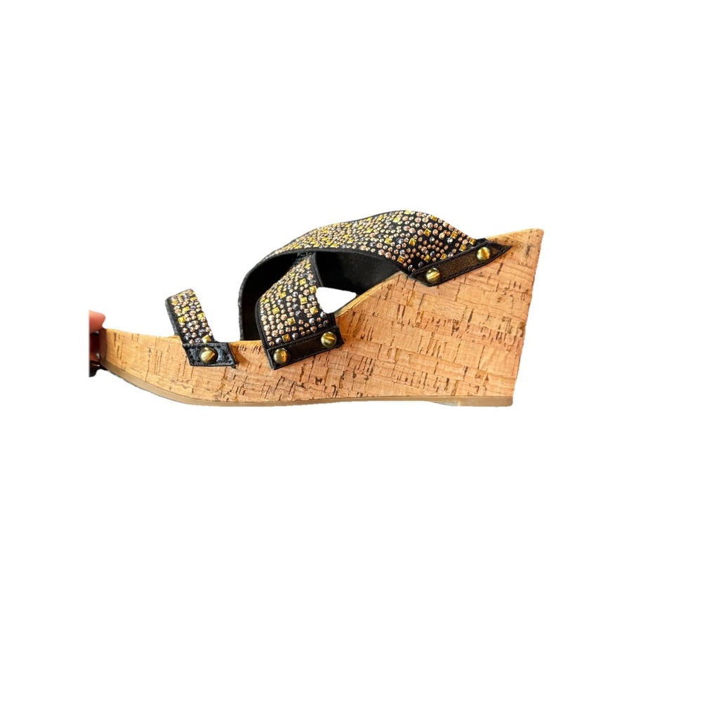 XOXO 4 Inch Cork Wedge Sandal 8 1/2 - Picture 3 of 8